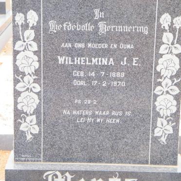 MENTZ Wilhelmina J.E. 1889-1970