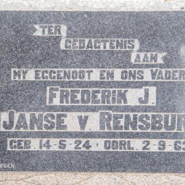 RENSBURG Frederik J., Janse v. 1924-1963