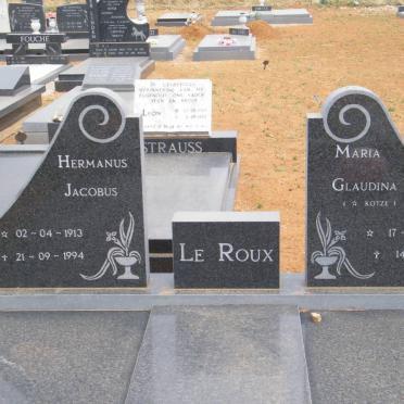ROUX Hermanus Jacobus, le 1913-1994 &amp; Maria Glaudina 1922-1992