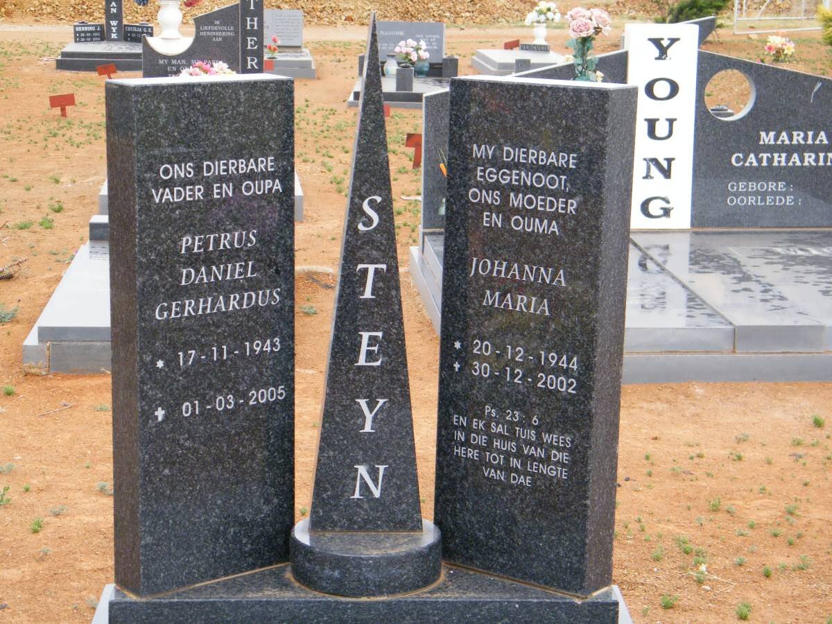 STEYN Petrus Daniel Gerhardus 1943-2005 &amp; Johanna Maria 1944-2002
