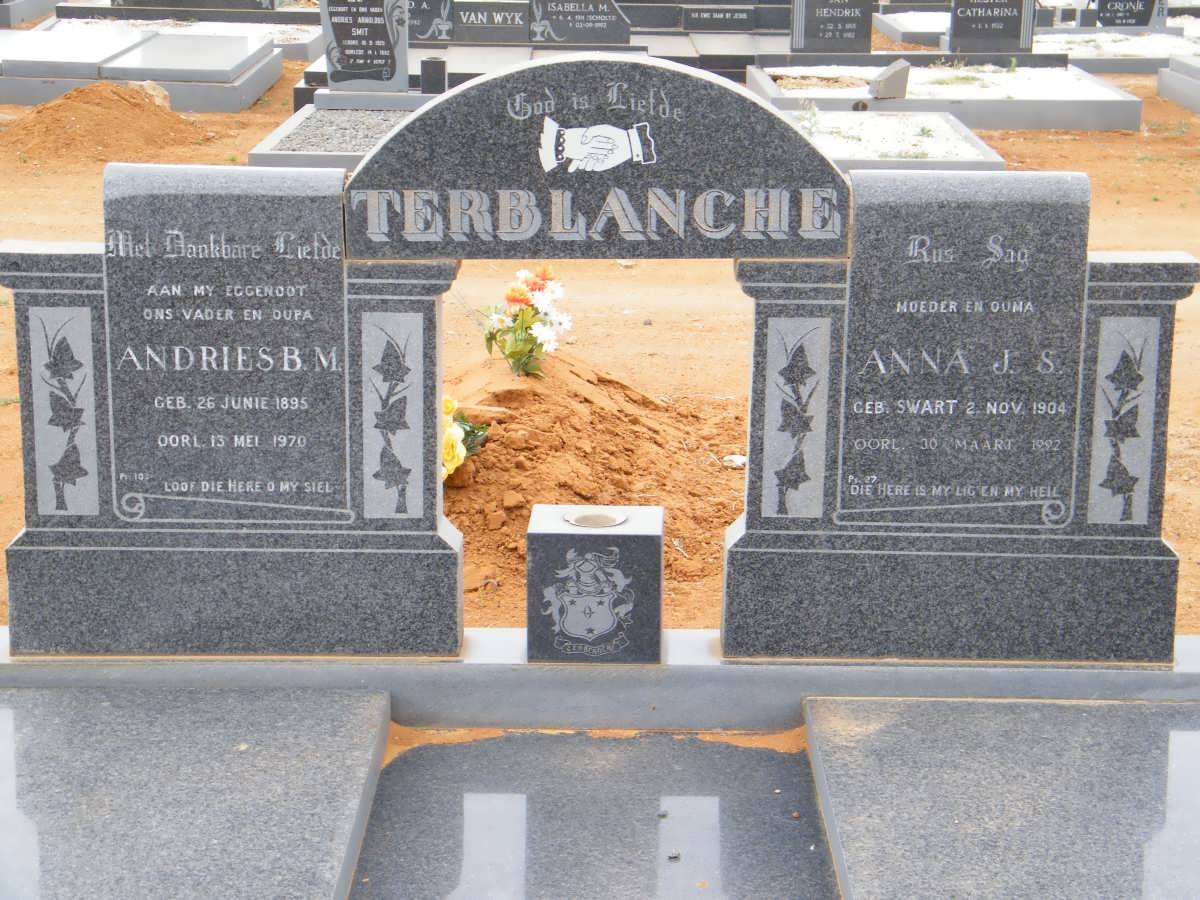 TERBLANCHE Andries B.M. 1895-1970 &amp; Anna J.S. SWART 1904-1992