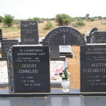 VUUREN Ockert Cornelius, Jansen van 1896-1980 &amp; Aletta Elizabeth S.M. MEYER 1903-1990