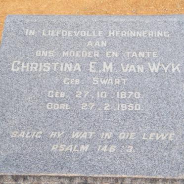 WYK Christina E.M., van nee SWART 1870-1950