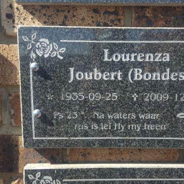 JOUBERT Lourenza nee BONDESIO 1935-2009