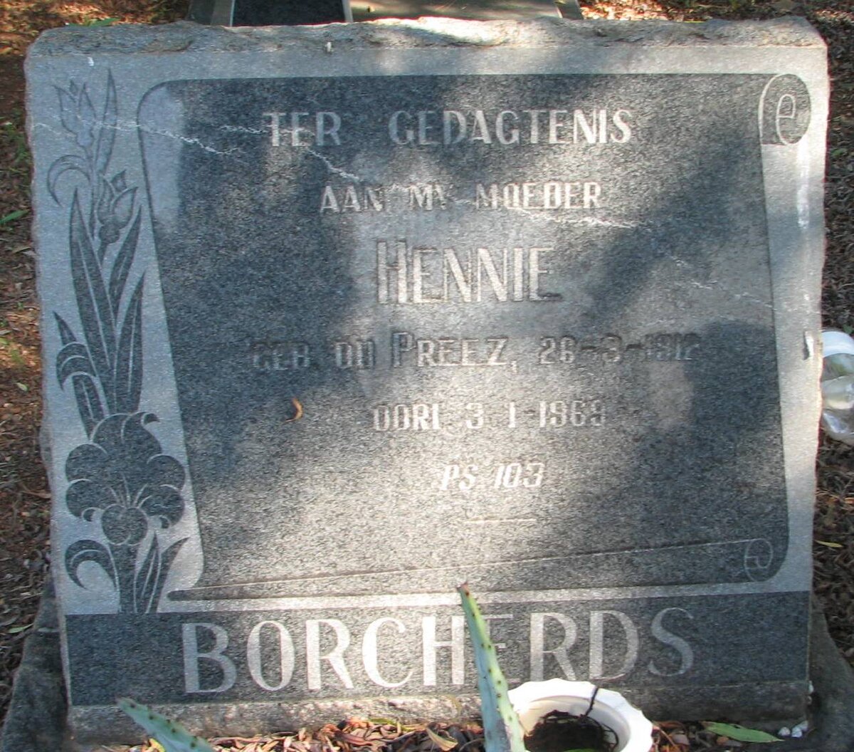 BORCHERDS Hennie nee DU PREEZ 1912-1969