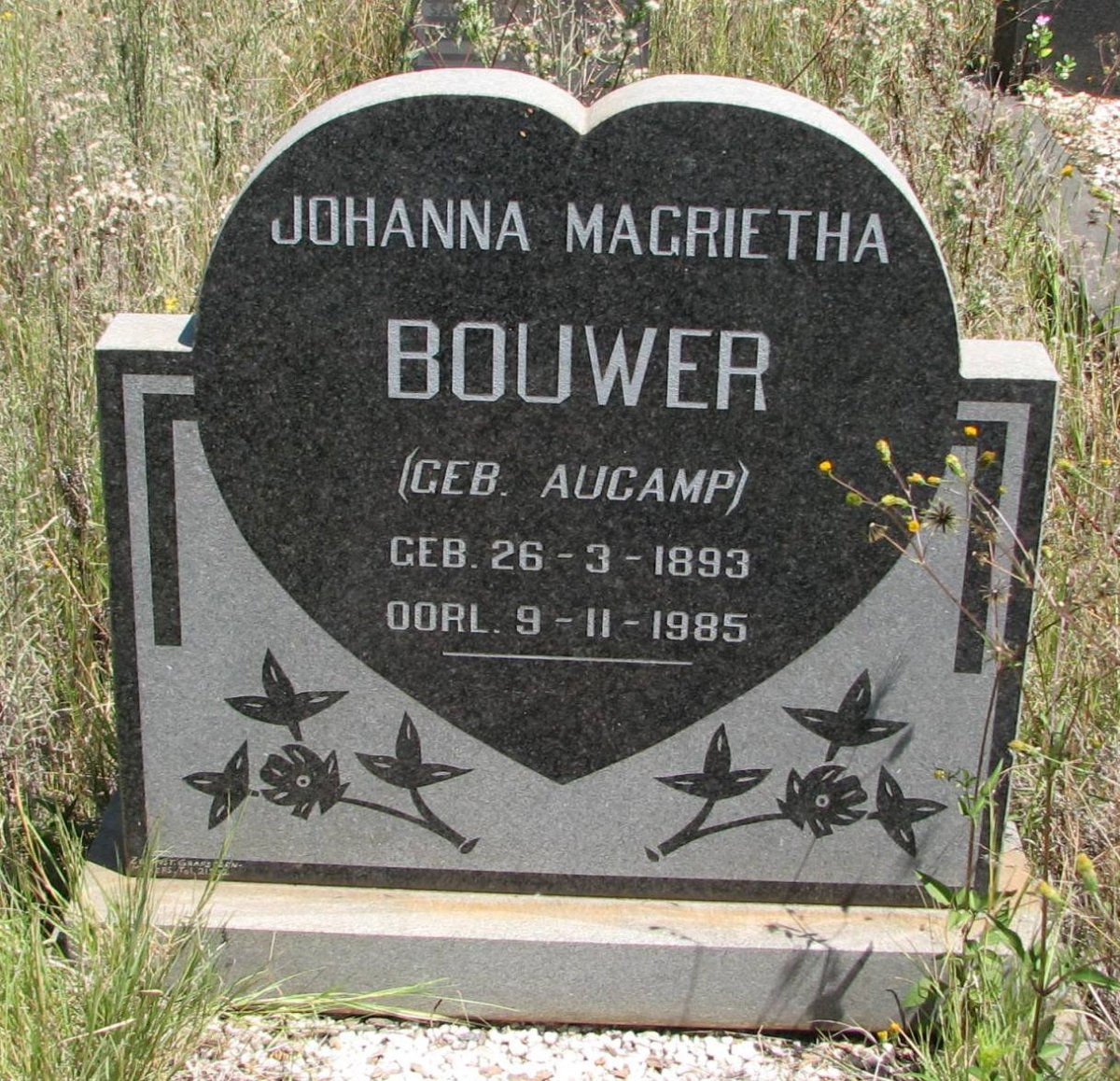 BOUWER Johanna Magrietha nee AUCAMP 1893-1985