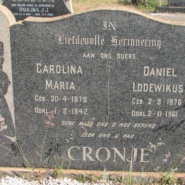 CRONJE Daniel Lodewikus 1876-1961 &amp; Carolina Maria 1879-1942