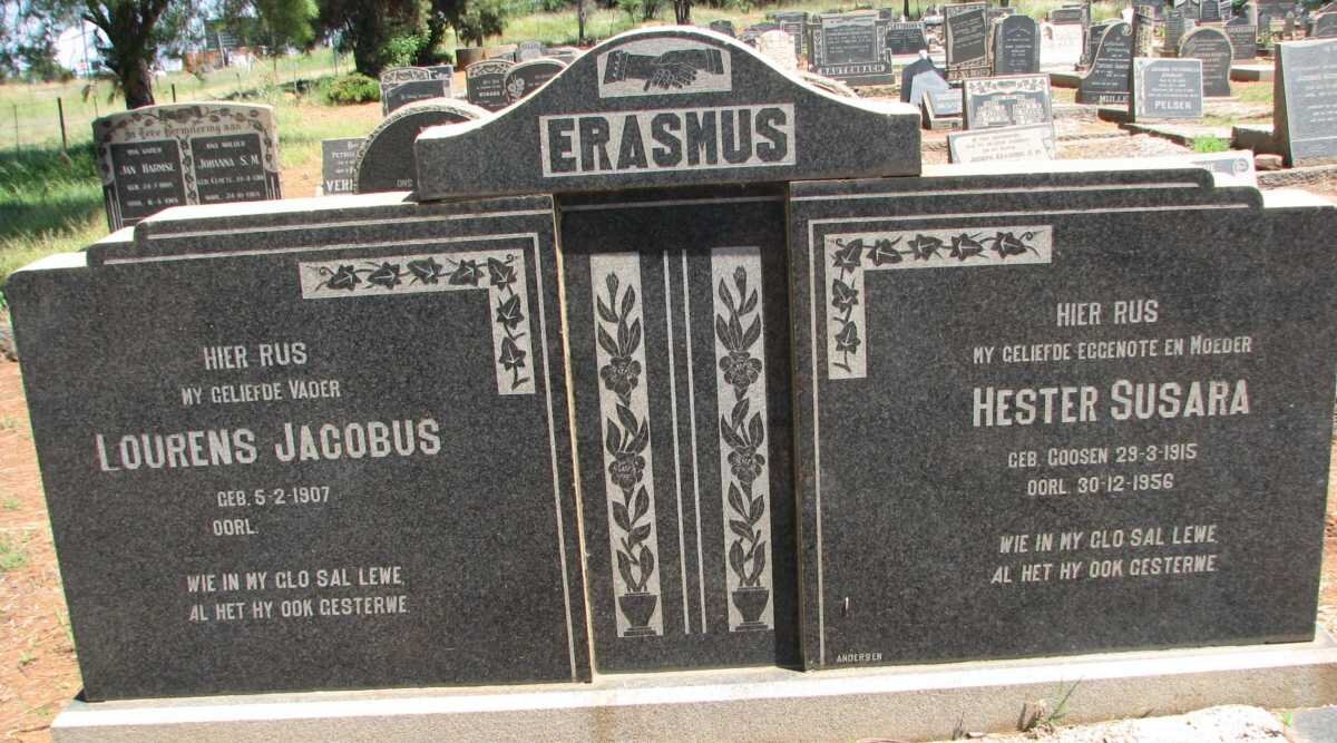 ERASMUS Lourens Jacobus 1907- &amp; Hester Susara GOOSEN 1915-1956