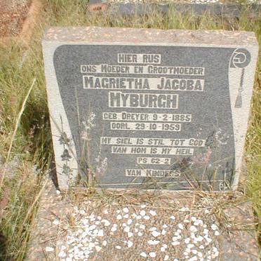 MYBURGH Magrietha Jacoba nee DREYER 1885-1959