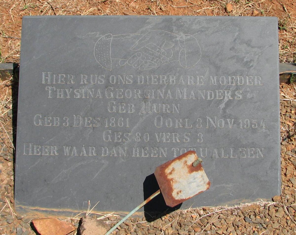 MANDERS Thysina Georgina nee HURN 1861-1954