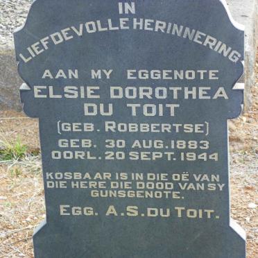 TOIT Elsie Dorothea, du nee ROBBERTSE 1883-1944