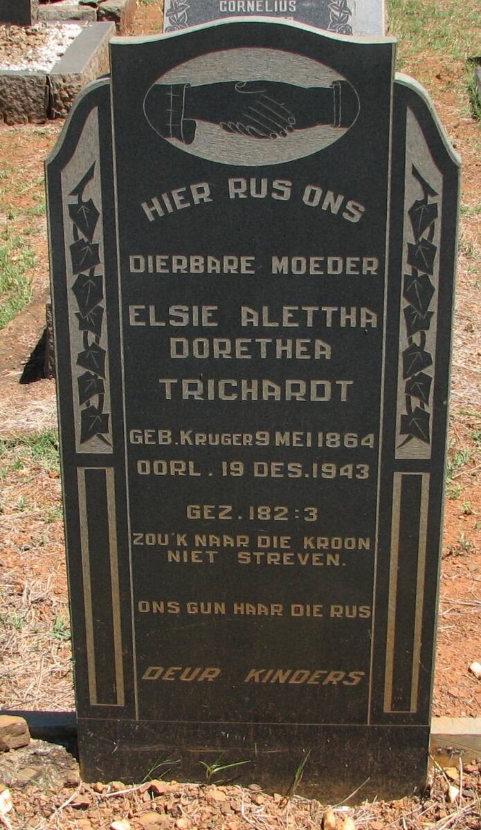 TRICHARDT Elsie Alettha Dorethea nee KRUGER 1864-1943 
