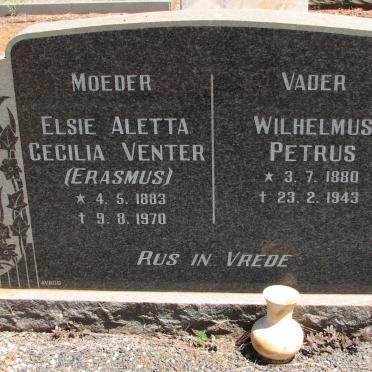 VENTER Wilhelmus Petrus 1880-1943 &amp; Elsie Aletta Cecilia ERASMUS 1883-1970