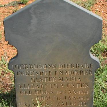 VENTER Hester Maria Elizabeth nee HIGGS 1871-1935