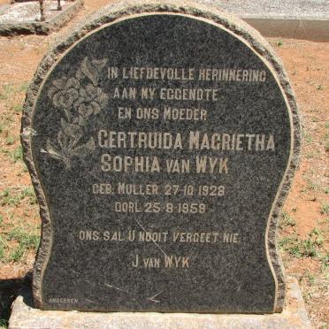 WYK Gertruida Magrietha Sophia, van nee MULLER 1928-1959