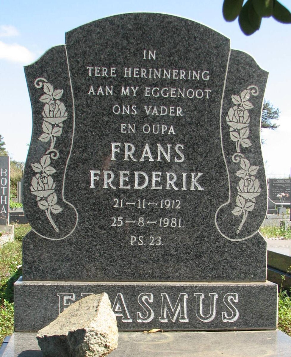 ERASMUS Frans Frederik 1912-1981