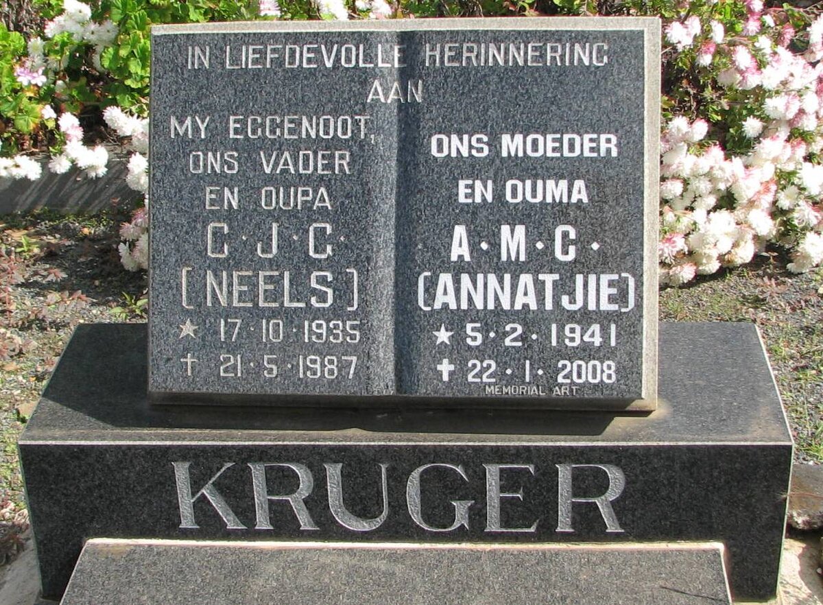 KRUGER C.J.G. 1935-1987 &amp; A.M.C. 1941-2008