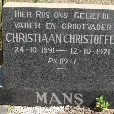 MANS Christiaan Christoffel 1891-1971