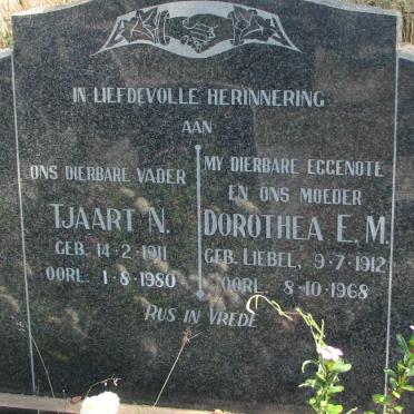 MYBURGH Tjaart N. 1911-1980 &amp; Dorothea E.M. LIEBEL 1912-1968