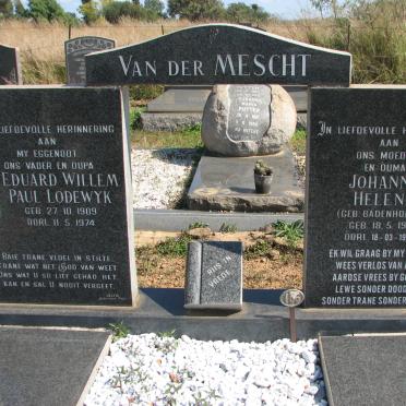 MESCHT Eduard Willem Paul Lodewyk, van der 1909-1974 &amp; Johanna Helena BADENHORST 1916-1997