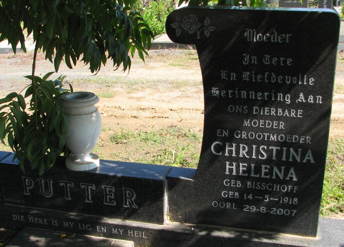 PUTTER Christina Helena nee BISSCHOFF 1918-2007