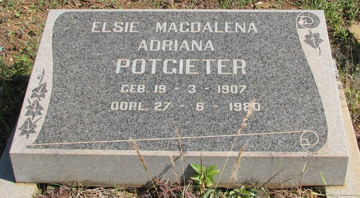 POTGIETER Elsie Magdalena Adriana 1907-1980