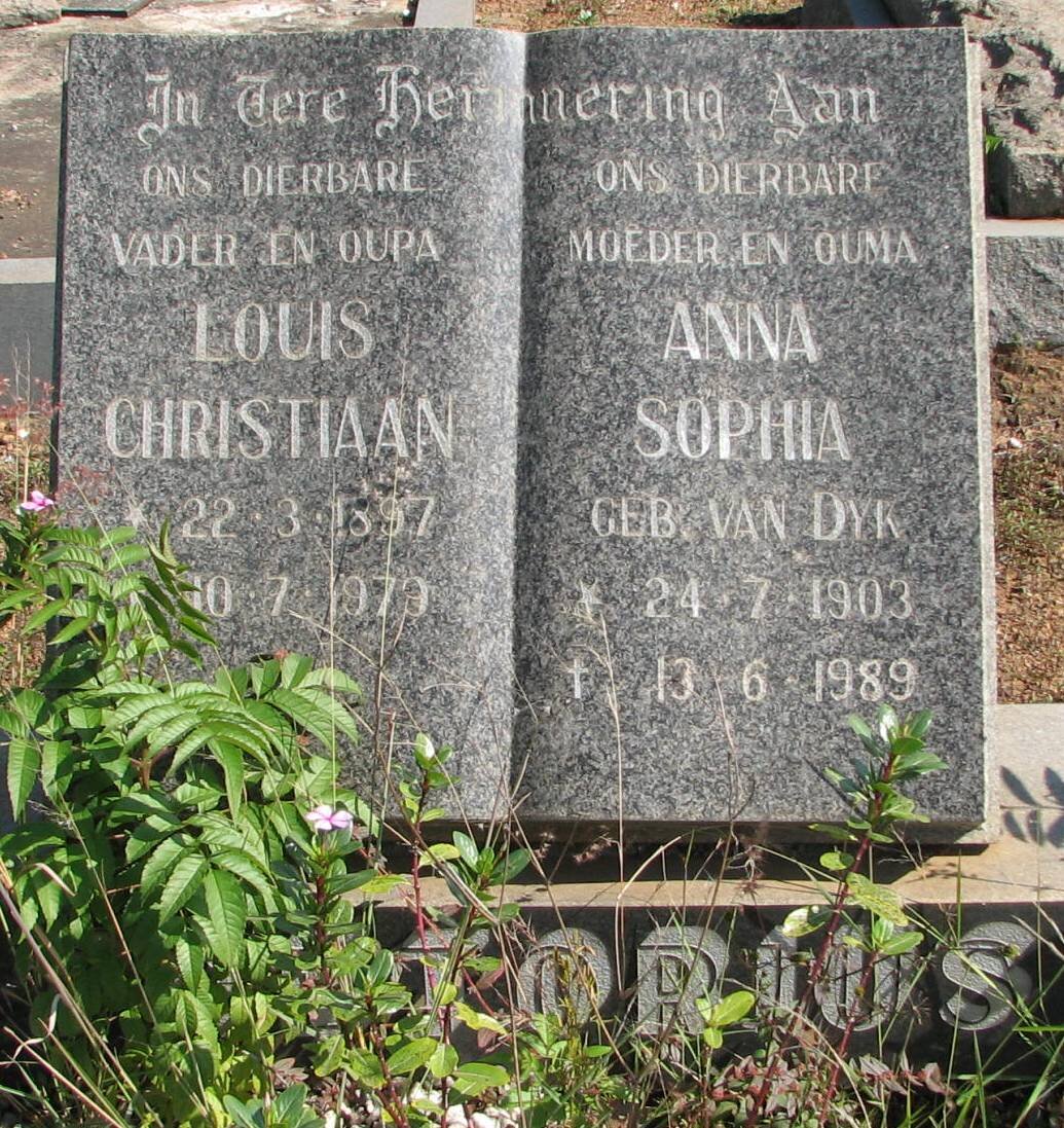 PRETORIUS Louis Christiaan 1897-1979 &amp; Anna Sophia VAN DYK 1903-1989
