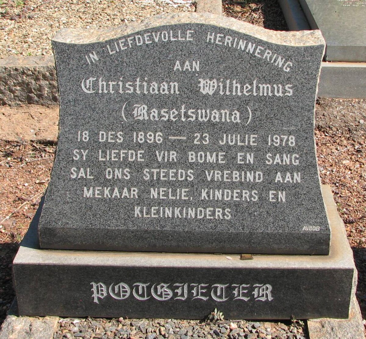 POTGIETER Christiaan Wilhelmus 1896-1978