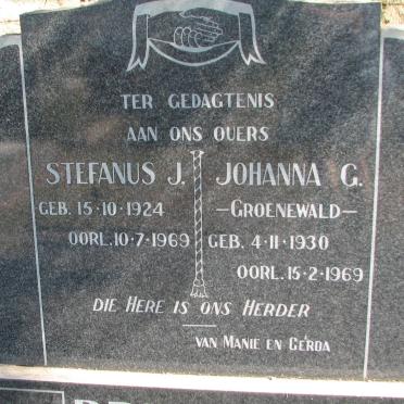 PRINSLOO Stefanus J. 1924-1969 &amp; Johanna G. GROENEWALD 1930-1969