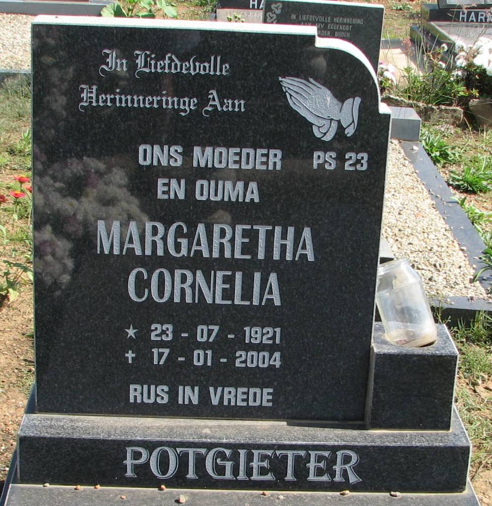 POTGIETER Margaretha Cornelia 1921-2004