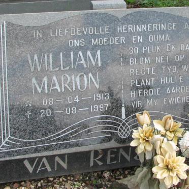 RENSBURG William Marion, van 1913-1997