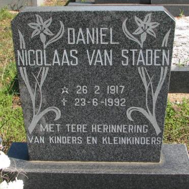 STADEN Daniel Nicolaas, van 1917-1992