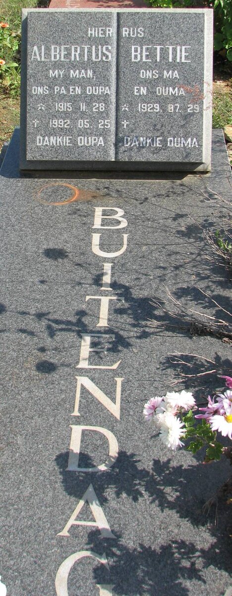 BUITENDAG Albertus 1915-1992 &amp; Bettie 1929-