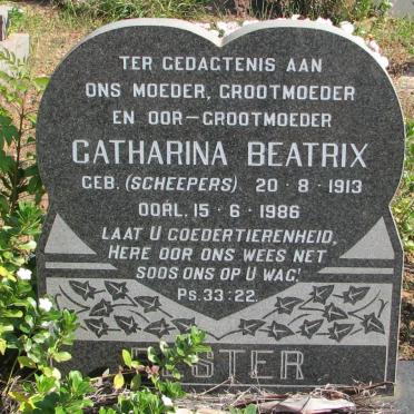 BESTER Catharina Beatrix nee SCHEEPERS 1913-1986