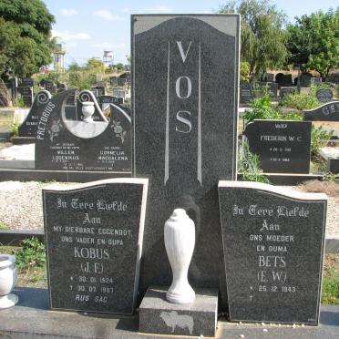 VOS J.F. 1924-1987 &amp; E.W. 1943-