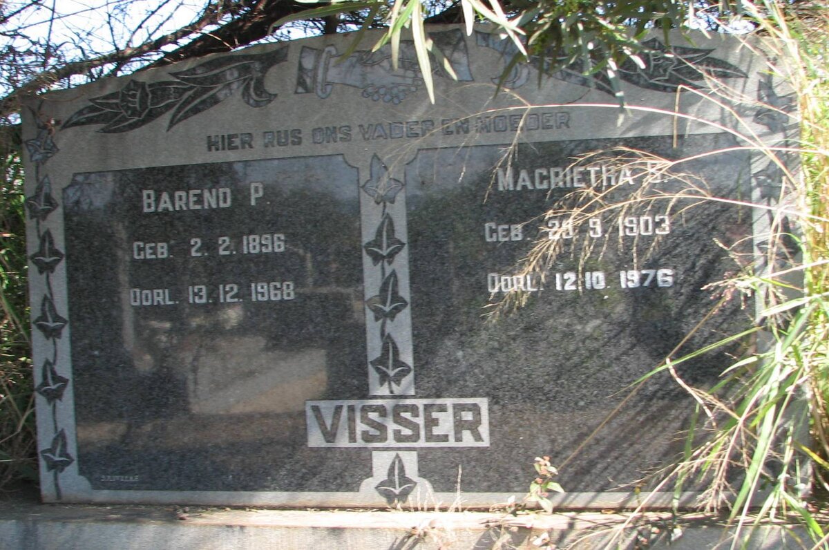 VISSER Barend P. 1896-1968 &amp; Magrietha S. 1903-1976