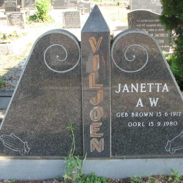 VILJOEN Janetta A.W. nee BROWN 1917-1980