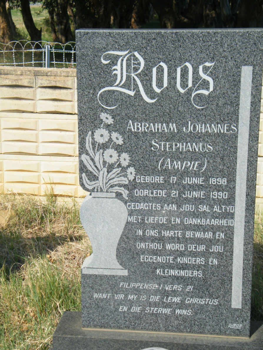 ROOS Abraham Johannes Stephanus 1898-1990