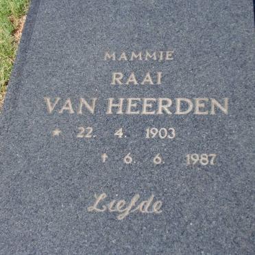 HEERDEN Raai, van 1903-1987