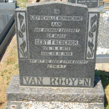 ROOYEN Gert Frederick, van 1872-1959