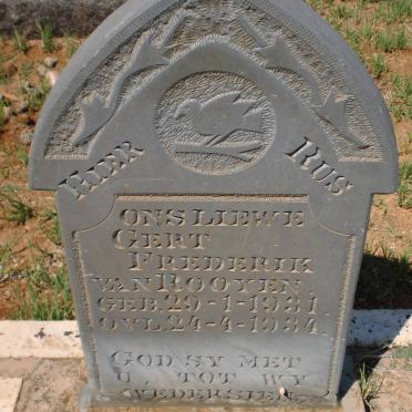 ROOYEN Gert Frederik, van 1931-1934