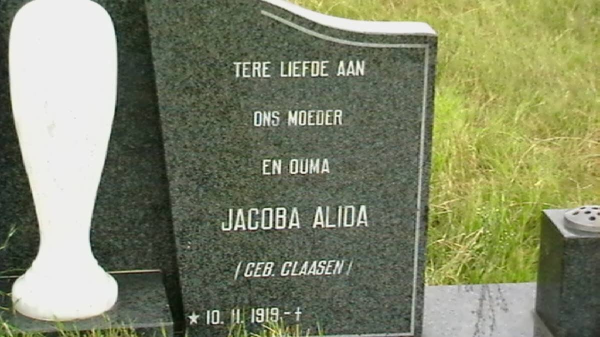 McMASTER Jacoba Alida nee CLAASEN 1919-