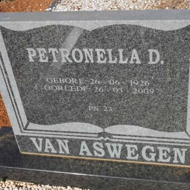 ASWEGEN Petronella D., van 1926-2009