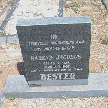 BESTER Barend Jacobus 1925-1967