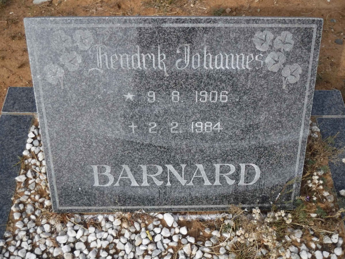BARNARD Hendrik Johannes 1906-1984