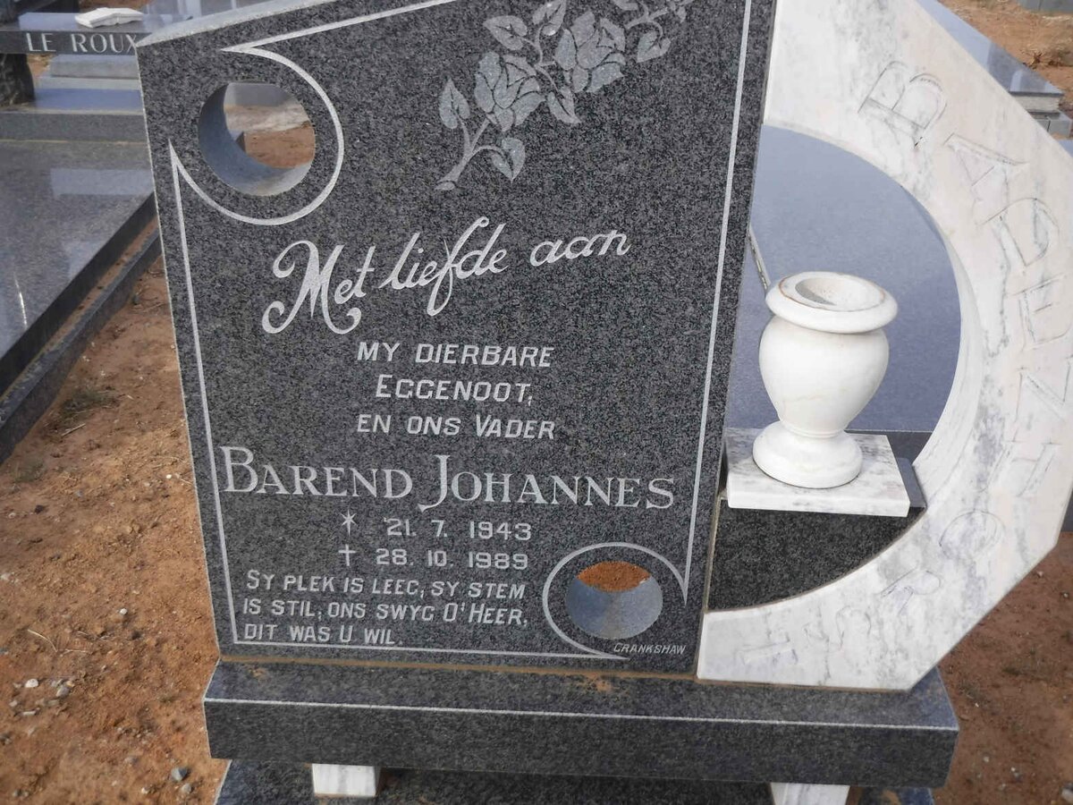 BADENHORST Barend Johannes 1943-1989