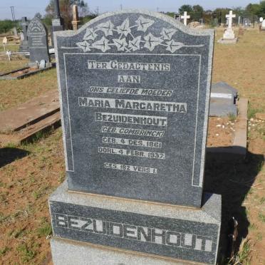 BEZUIDENHOUT Maria Margaretha nee COMBRINCK 1861-1937