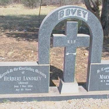 BOVEY Herbert Landrey 1954- &amp; Mary Therese 1900-1976