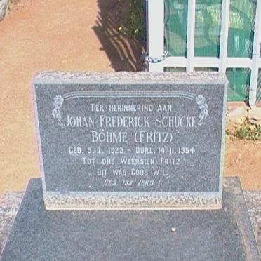 BÖHME Johan Frederick Schucke 1923-1954