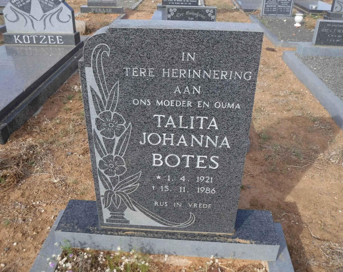 BOTES Talita Johanna 1921-1986